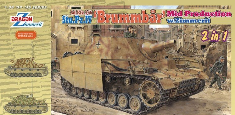 Dragon 1/35 Scale Sd.Kfz.166 Sturmpanzer IV Brummbär III Serie w/ Zimmerit Plastic Model 6500 NZ Stock