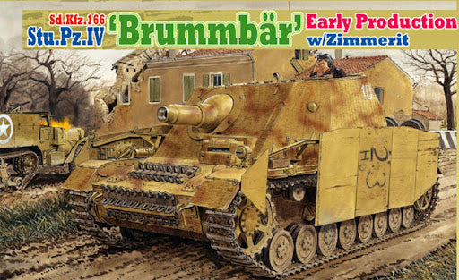Dragon 1/35 Scale Sd.Kfz.166 Sturmpanzer IV Brummbär Early Production w/ Zimmerit Plastic Model 6596 NZ Stock