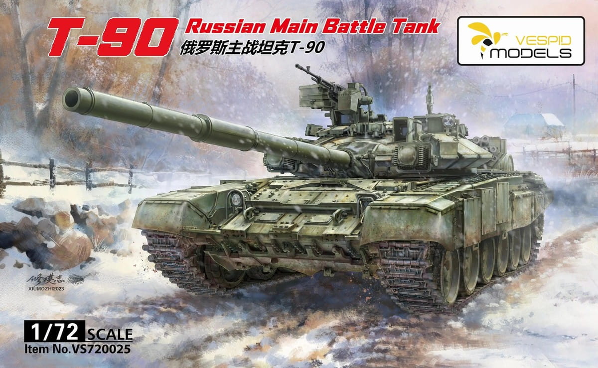 Vespid Models 1/72 Scale T-90 (Mod. 1992) Russian Main Battle Tank VS720025 Plastic Model Kit