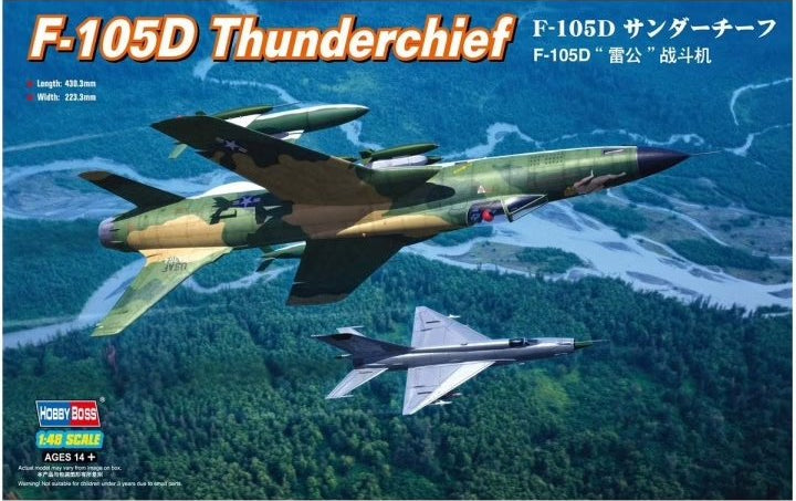 HobbyBoss 1/48 Scale F-105D Thunderchief U.S. Air Force Strike Fighter Plastic Model Kit 80332 NZ Stock