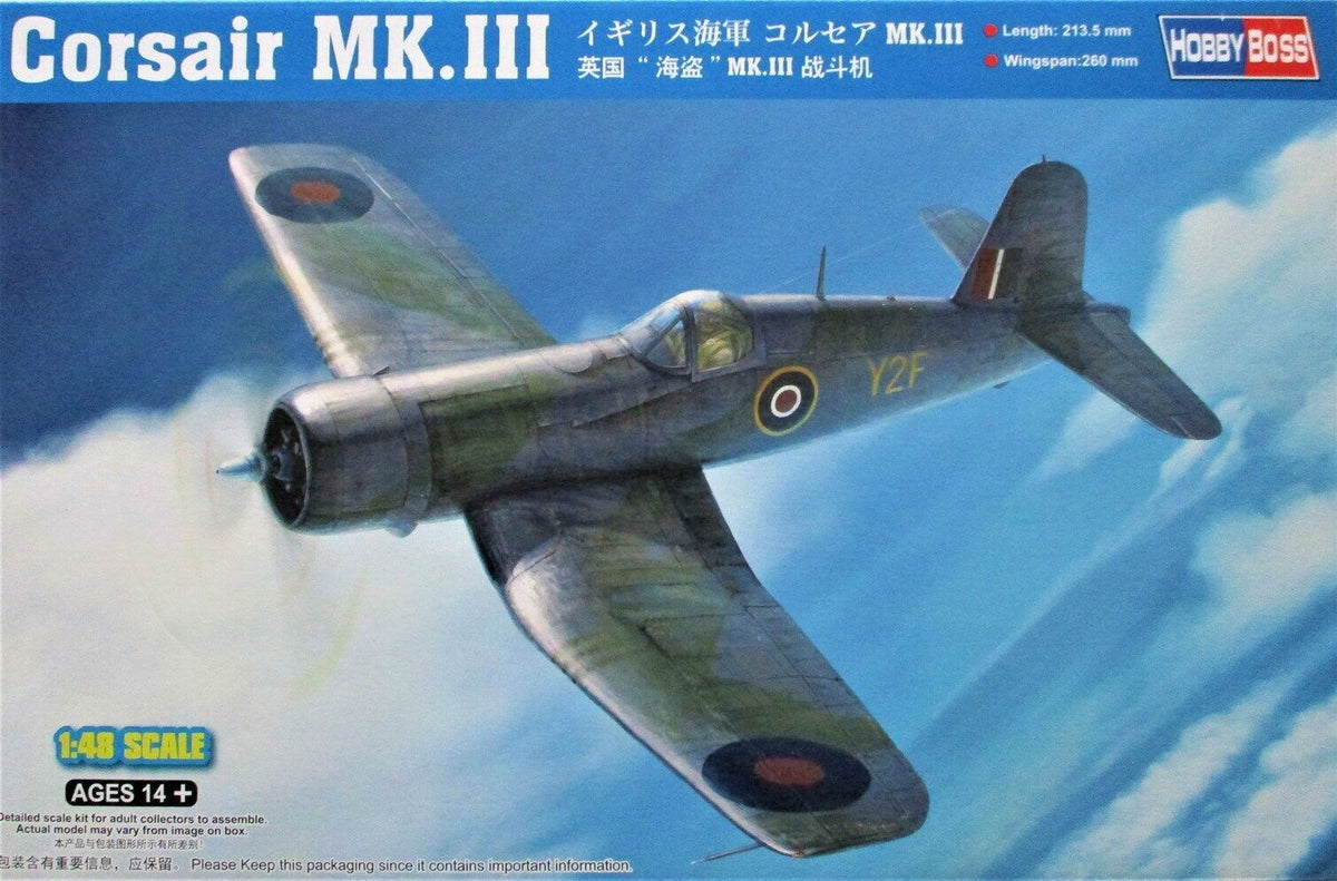 HobbyBoss 1/48 Corsair Mk.III 80396 WWII British Fleet Air Arm Fighter Aircraft Model Kit NZ Stock