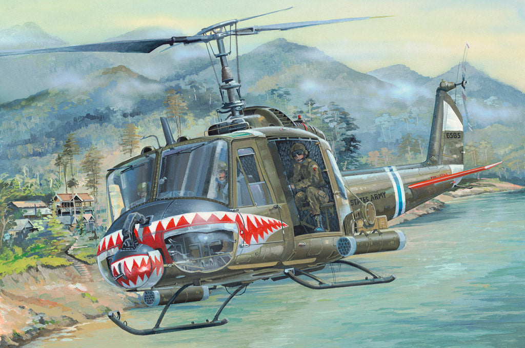 HobbyBoss 1/18 UH-1B Huey 81806 U.S. Army Vietnam War Utility Helicopter Model Kit NZ Stock