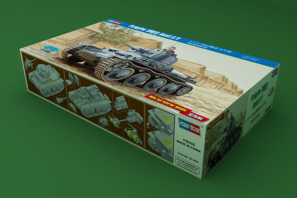 HobbyBoss 1/16 Scale Pz.Kpfw 38(t) Ausf.E/F German Light Tank Full Interior Plastic Model Kit 82603 NZ Stock