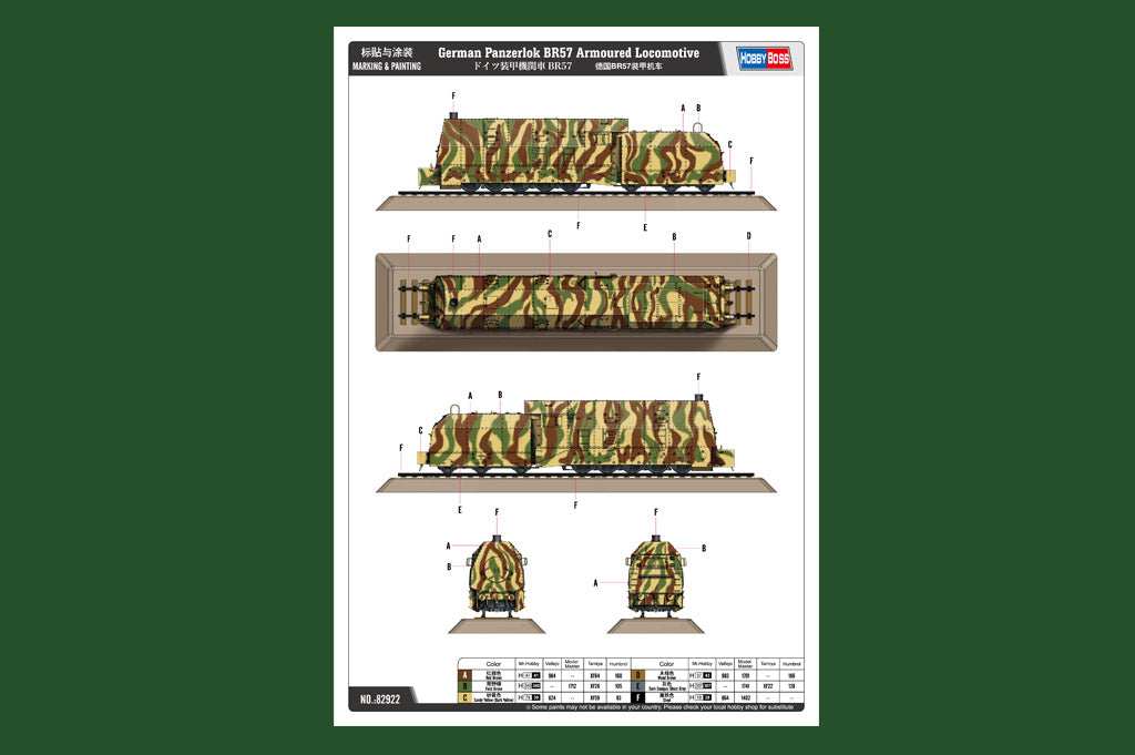HobbyBoss 1/72 German Panzerlok BR57 Armoured Locomotive 82922 WWII German Military Railway Train Model Kit NZ Stock
