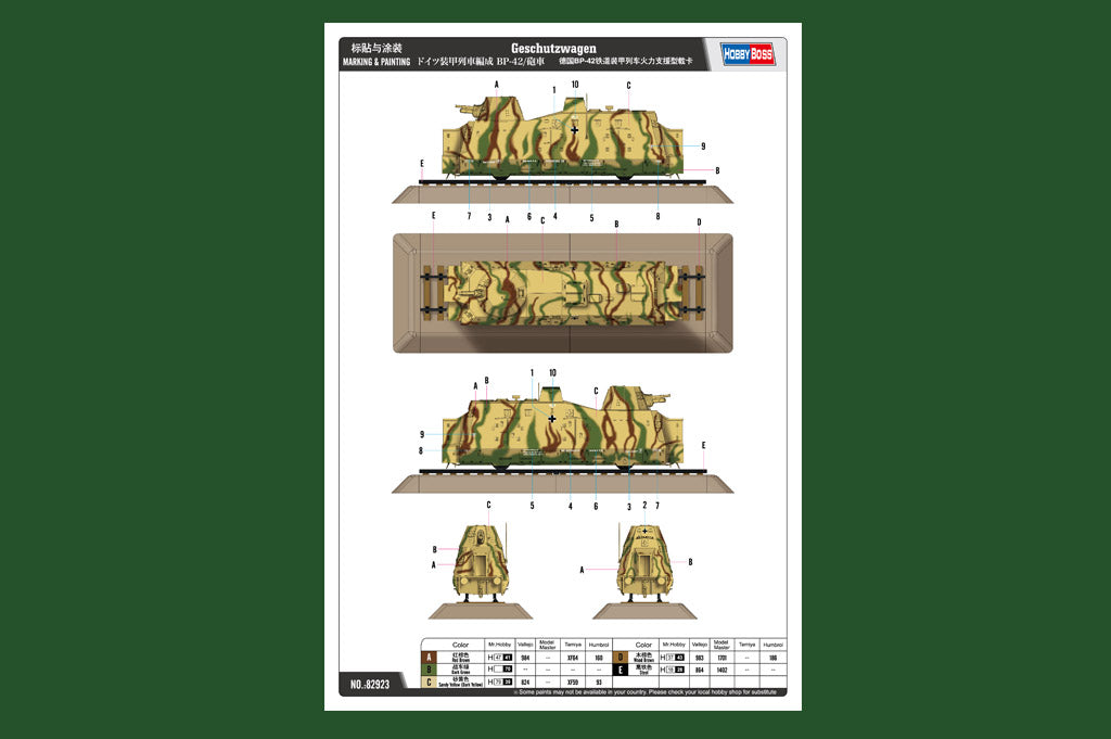 HobbyBoss 1/72 German BP-42 Geschützwagen 82923 WWII Armoured Train Fire Support Artillery Wagon Model Kit NZ Stock
