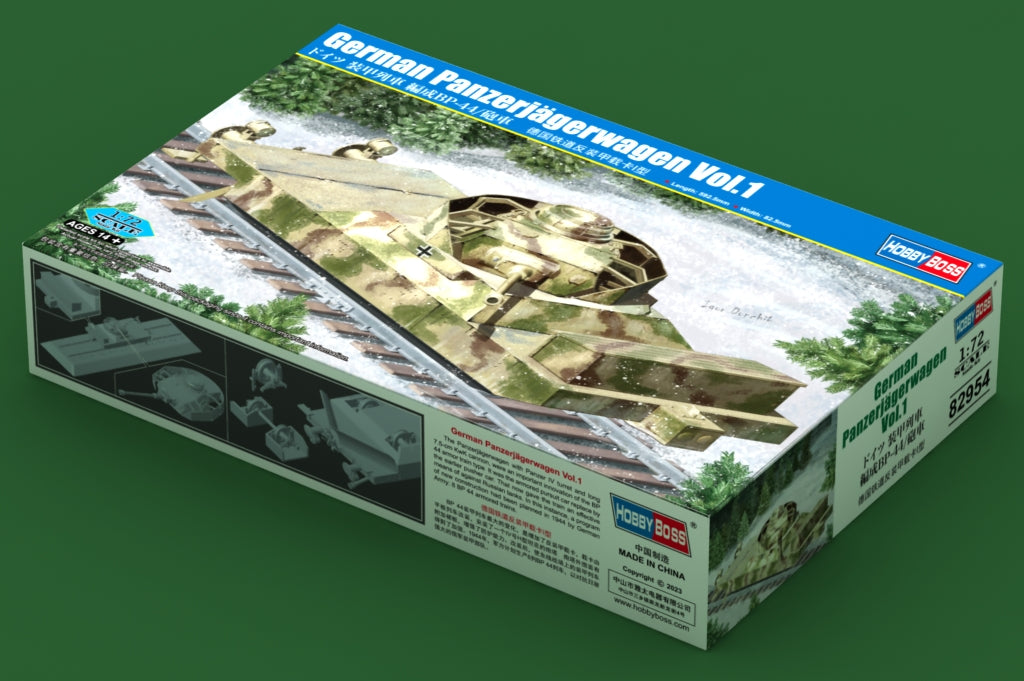 HobbyBoss 1/72 German Panzerjägerwagen Vol.1 82954 WWII German Armoured Train Anti-Tank Railway Wagon Plastic Model Kit NZ Stock