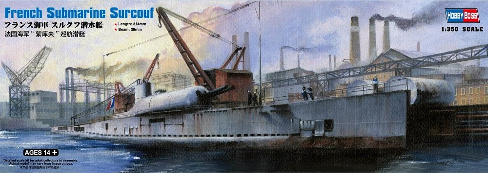HobbyBoss 1/350 Scale French Submarine Surcouf Plastic Model Kit 83522 NZ Stock
