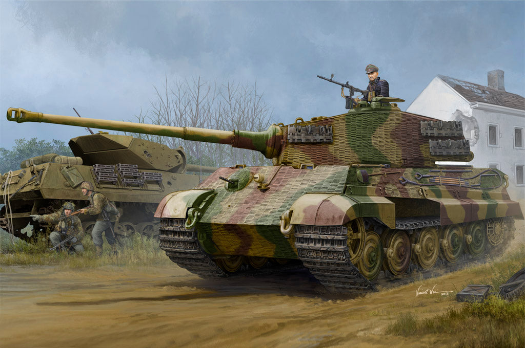 HobbyBoss 1/35 German Tiger II King Tiger Henschel 1944 Production with Zimmerit 84531 WWII Heavy Tank Plastic Model Kit NZ Stock