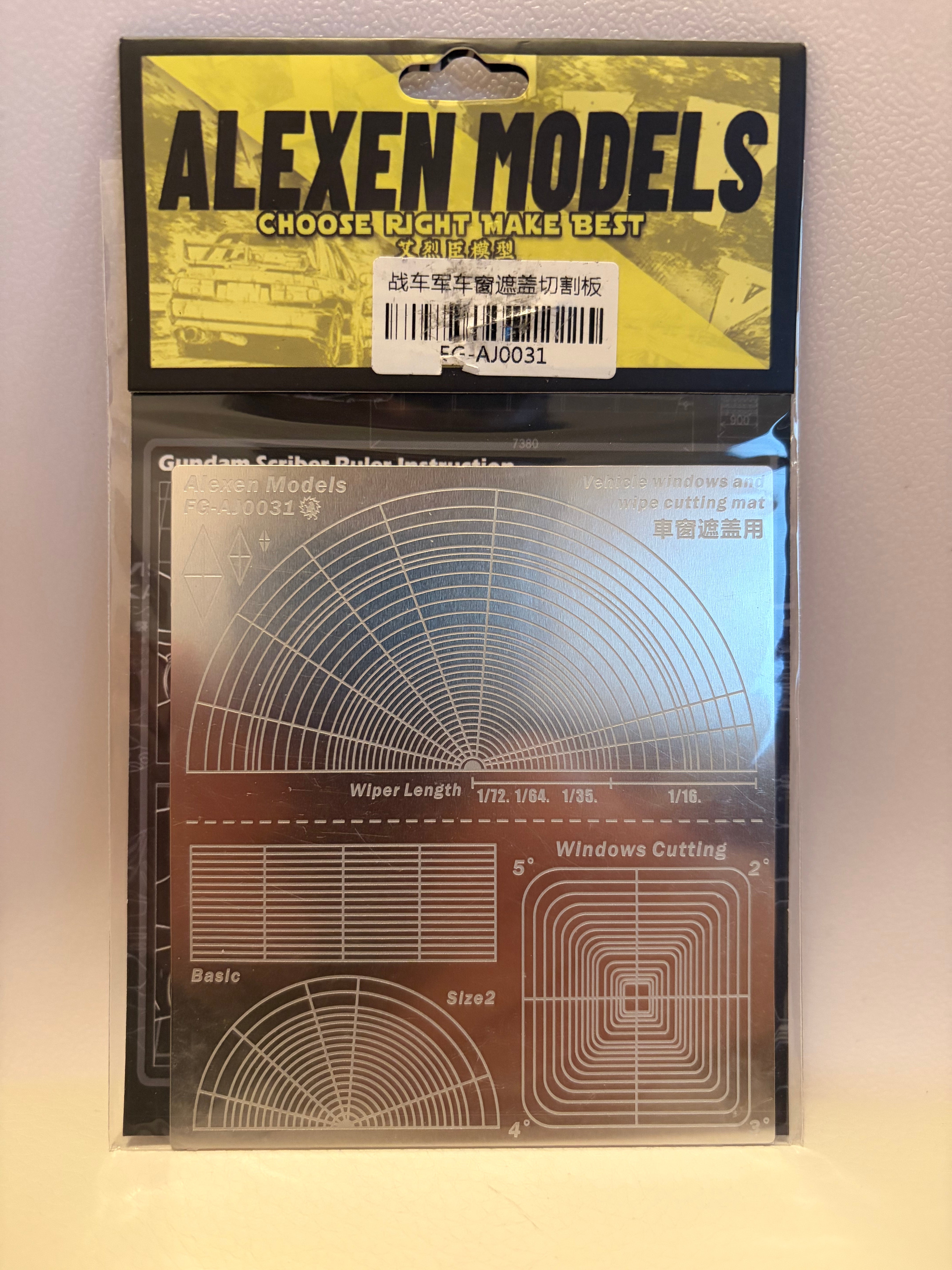 Alexen Model Vehicle Window & Wiper Mask Cutting Template FG-AJ0031 Scale Modelling Tool NZ Stock