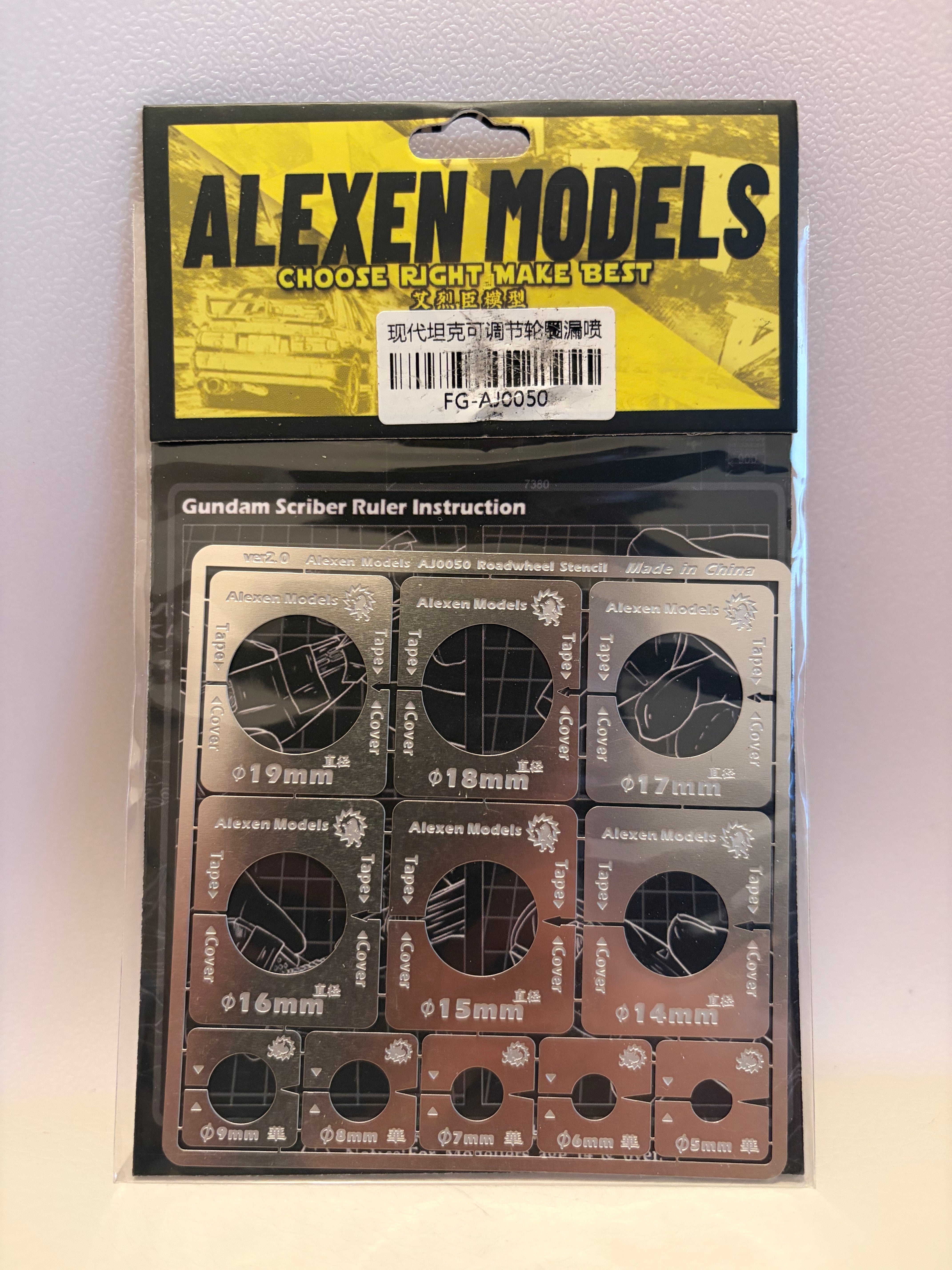 Alexen Model Adjustable Modern Tank Road Wheel Painting Stencil FG-AJ0050 Modelling Tool NZ Stock