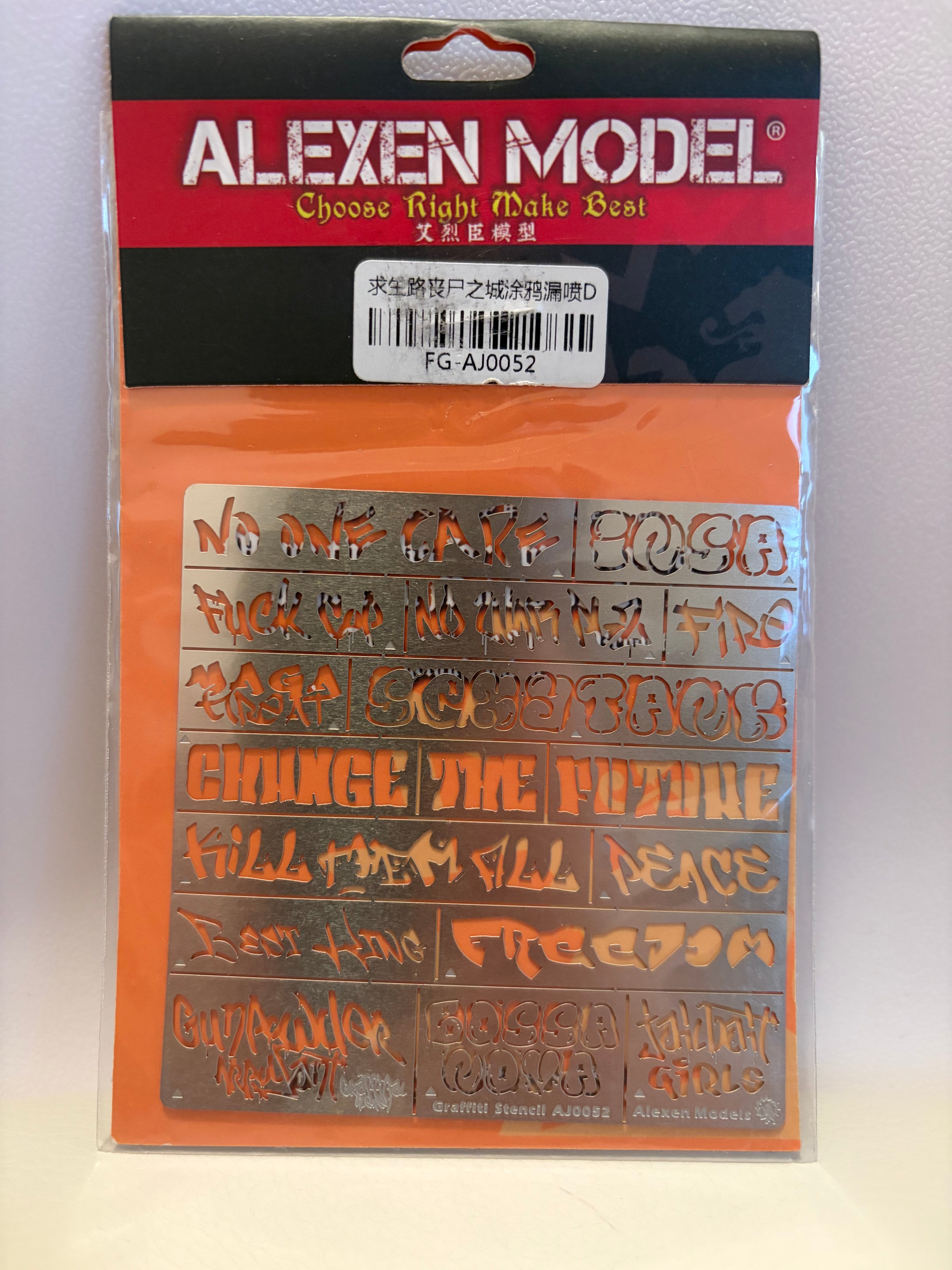 Alexen Model Graffiti Airbrush Stencil D FG-AJ0052 Urban Diorama Weathering Template NZ Stock
