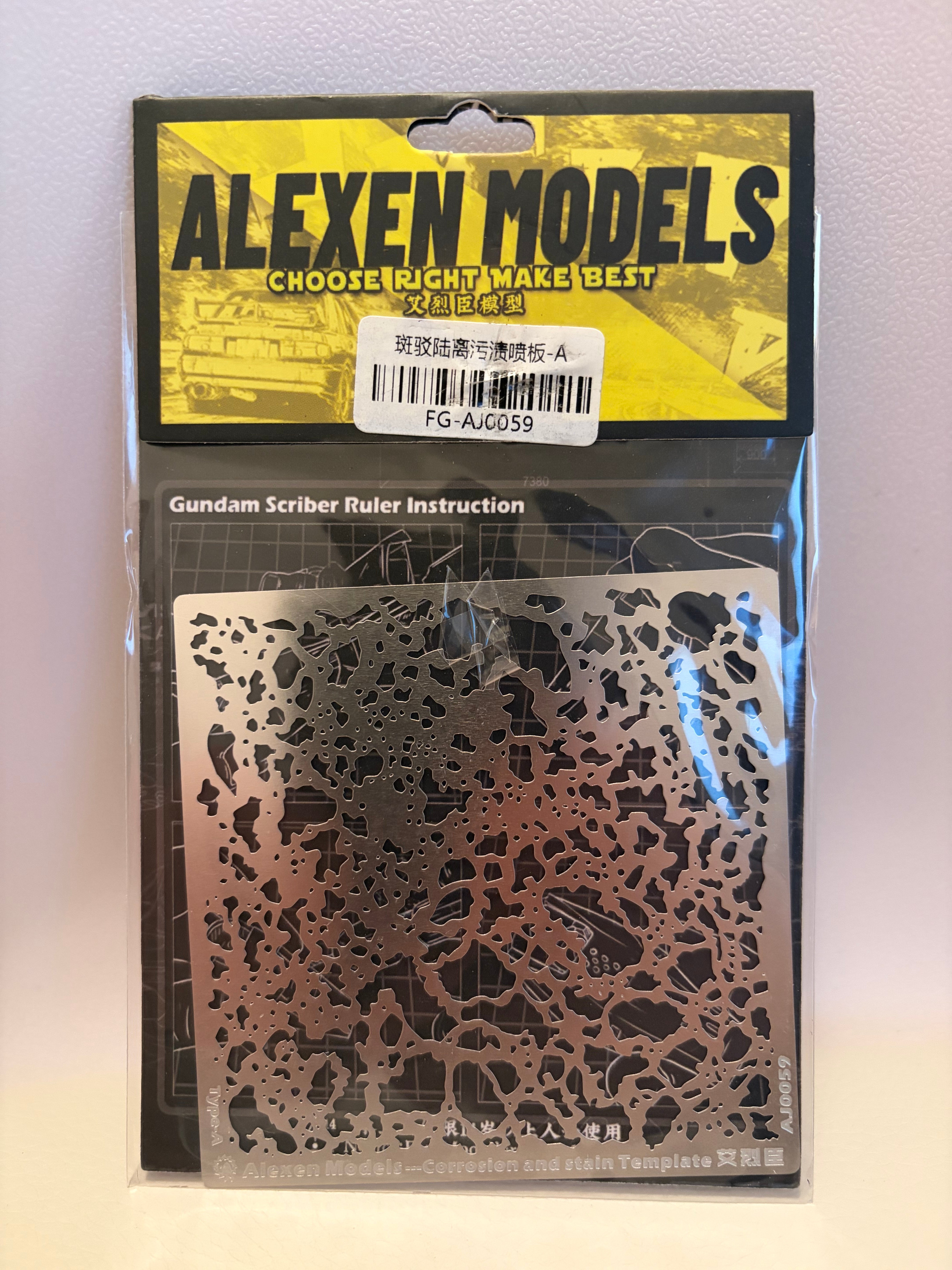 Alexen Model Corrosion & Stain Airbrush Stencil A FG-AJ0059 Weathering Template NZ Stock