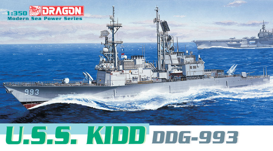 Dragon 1:350 scale USS Kidd DDG-993 1014 scale model kit