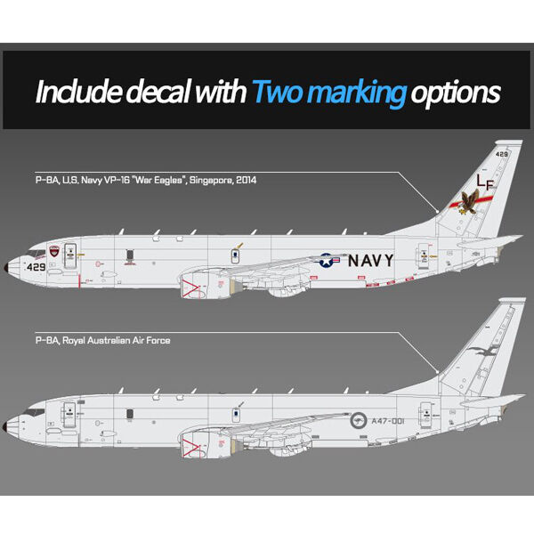 Academy 1:144 scale USN P-8A Poseidon "With Australian RAAF Markings" 12635 scale model kit