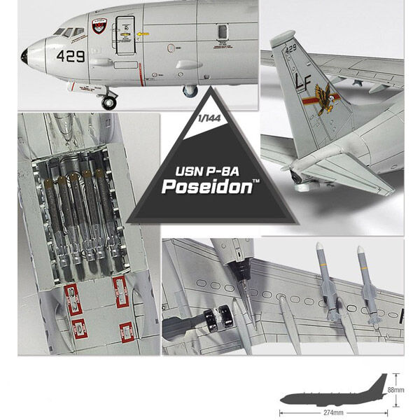 Academy 1:144 scale USN P-8A Poseidon "With Australian RAAF Markings" 12635 scale model kit
