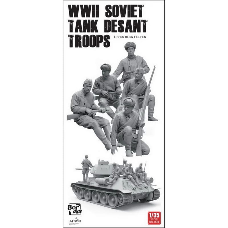 Border Model 1/35 Scale WWII Soviet Tank Desant Troops Resin Figures (5 Pcs.) Plastic Model BR-004 NZ Stock