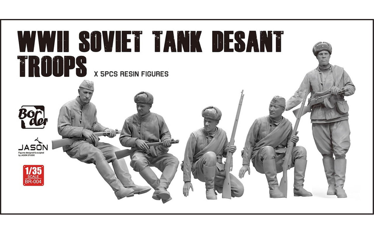 Border Model 1/35 Scale WWII Soviet Tank Desant Troops Resin Figures (5 Pcs.) Plastic Model BR-004 NZ Stock