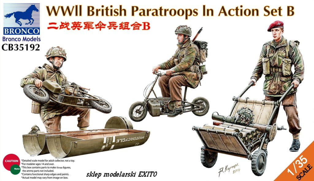 BRONCO 1:35 scale WWII British Paratroops in Action Set B  CB 35192 plastic model kit