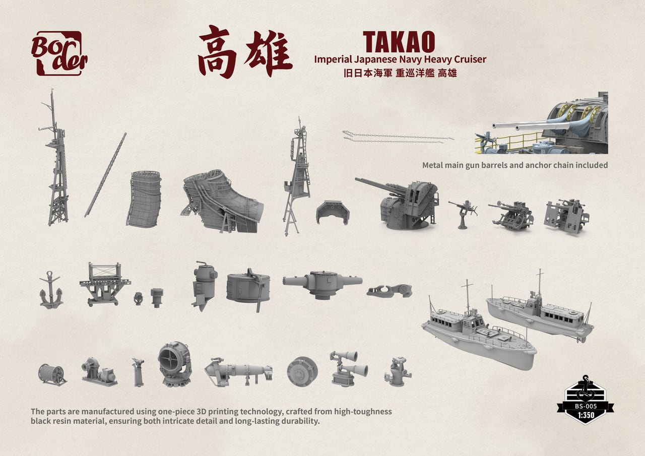 Border Model 1/350 Scale Heavy Cruiser Takao Plastic Model BS-005 NZ Stock