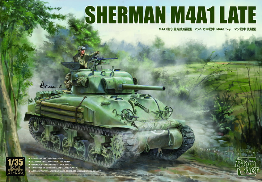 Border Model 1/35 Scale Sherman M4A1 Late Plastic Model Kit BT-056