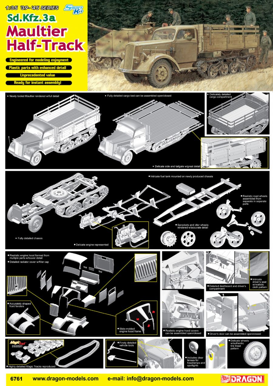 Dragon 1/35 Sd.Kfz.3a Maultier Half-Track Plastic Model Kit 6761
