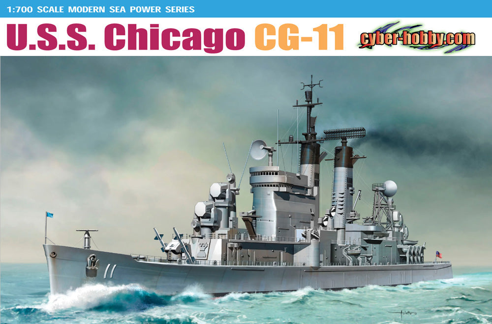 Dragon 1:700 scale U.S.S. Chicago CG-11 7121 scale model kit