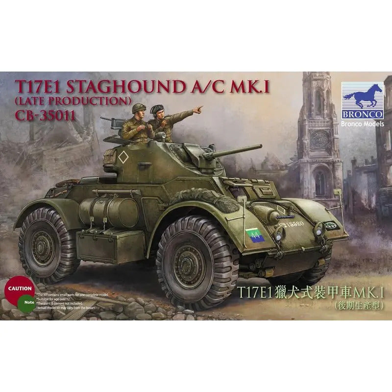 Bronco 1:35 scale T17E1 Staghound Mk.I Armoured Car (Late Production) 35011 plastic model