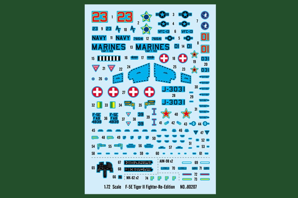 HOBBY BOSS 1:72 scale F-5E Tiger II fighter 80207 scale plastic model kit