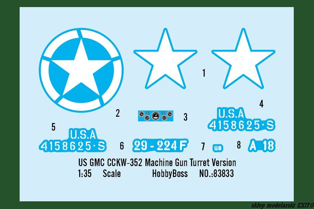 HOBBY BOSS 1:35 scale US GMC CCKW-352 Machine Gun Turret Version 83833 scale plastic model kit