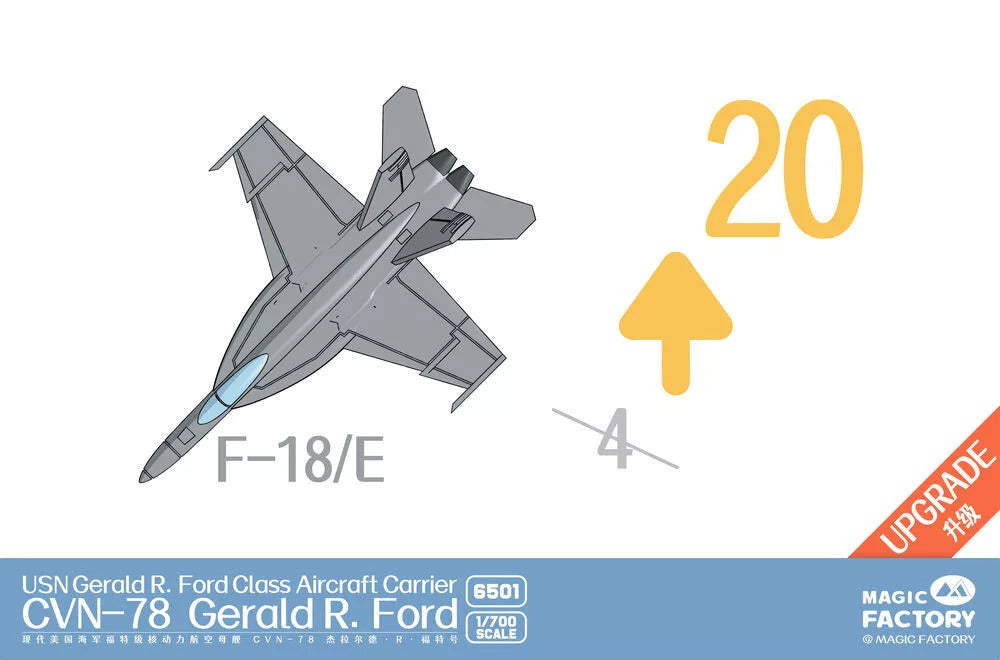 Magic Factory 1:700 scale U.S. Navy Gerald R. Ford-class Aircraft Carrier – USS Gerald R. Ford CVN-78 (Upgraded) 6501 scale model kit