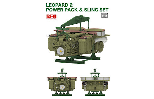 Rye Field Model 1/35 Scale Leopard 2 Power Pack & Sling Set MTU MB-873 Ka-501 Engine Plastic Model Kit RM-2050