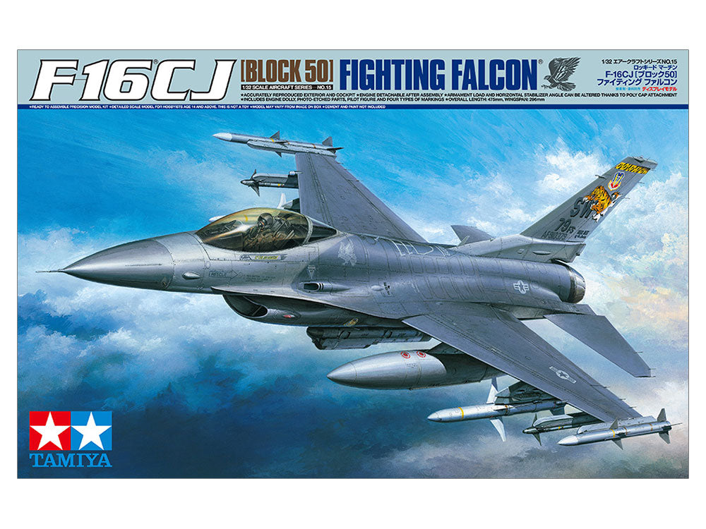 Tamiya 1/32 Scale F-16CJ [Block 50] Fighting Falcon Plastic Model 60315 NZ Stock