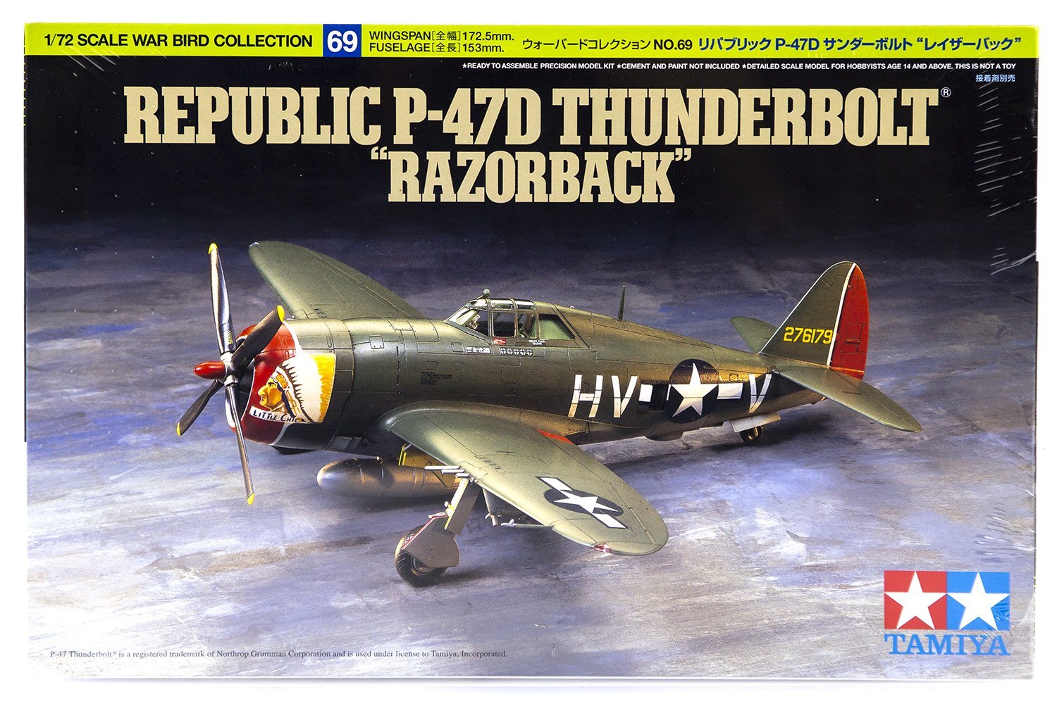 Tamiya 1/72 Scale Republic P-47D Thunderbolt “Razorback” Plastic Model 60769 NZ Stock
