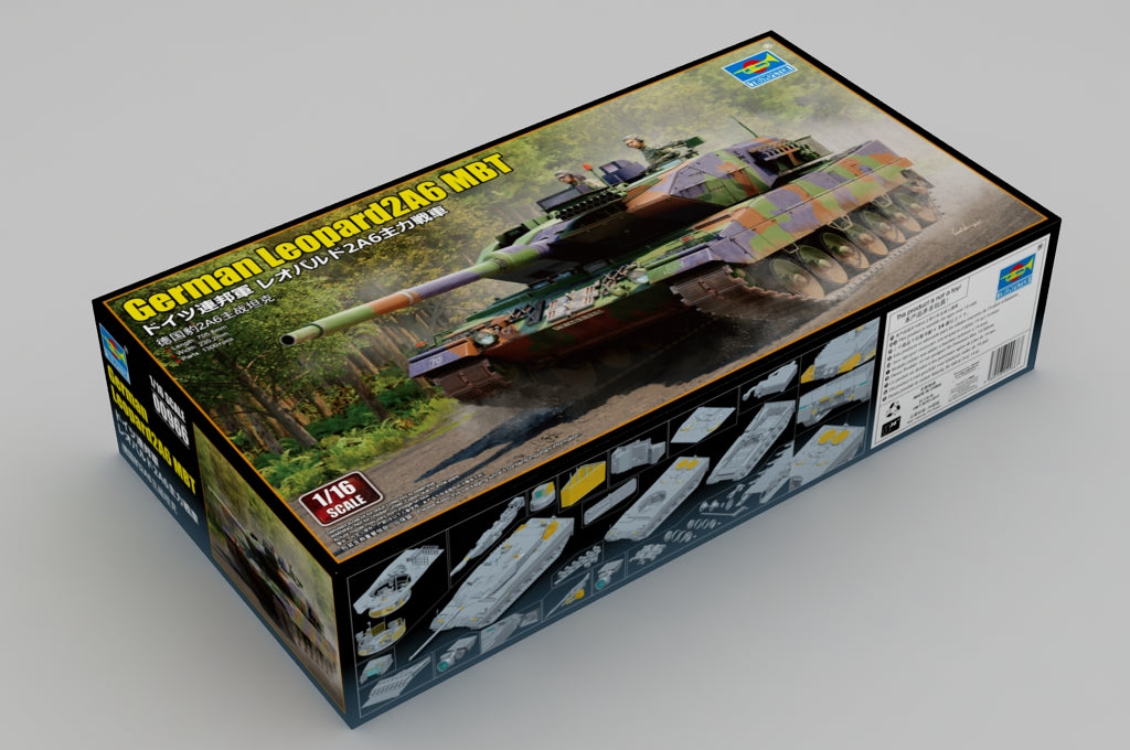 Trumpeter 1/16 Scale German Leopard 2 A6 Main Battle Tank 00966 Plastic Model Kit NZ Stock