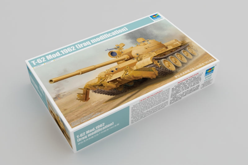 Trumpeter 1/35 Scale T-62 Mod.1962 Iraq Tank w/ KMT-6 Mine Plow Plastic Model Kit 01547