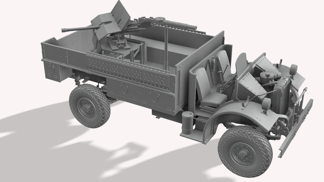 Thunder Model 1:35 scale LRDG CMP F30 Truck with Ordnance 37mm Mk.I Bofors Gun (Limited Bonus Edition) 35307 scale model kit