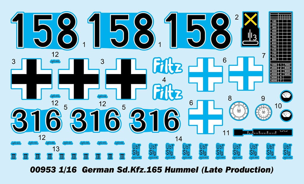 Trumpeter 1:16 Scale German Sd.Kfz.165 Hummel Late Production 00953 Plastic Model Kit