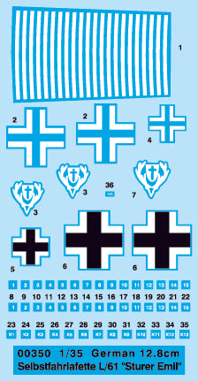 Trumpeter 1:35 scale German 12.8cm Selbstfahrlafette L/61 "Sturer Emil" 00350 scale model kit