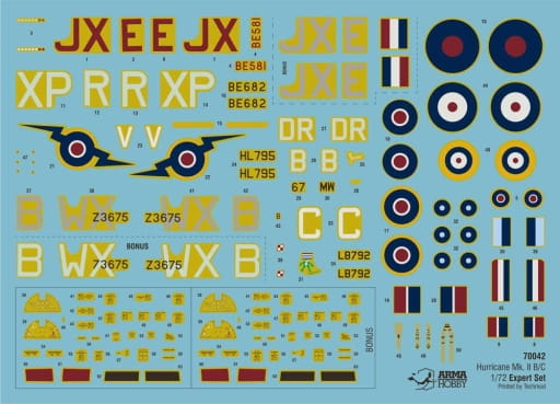 Arma Hobby 1:72 scale Hurricane Mk II b/c "Expert Set" 70042 scale model kit