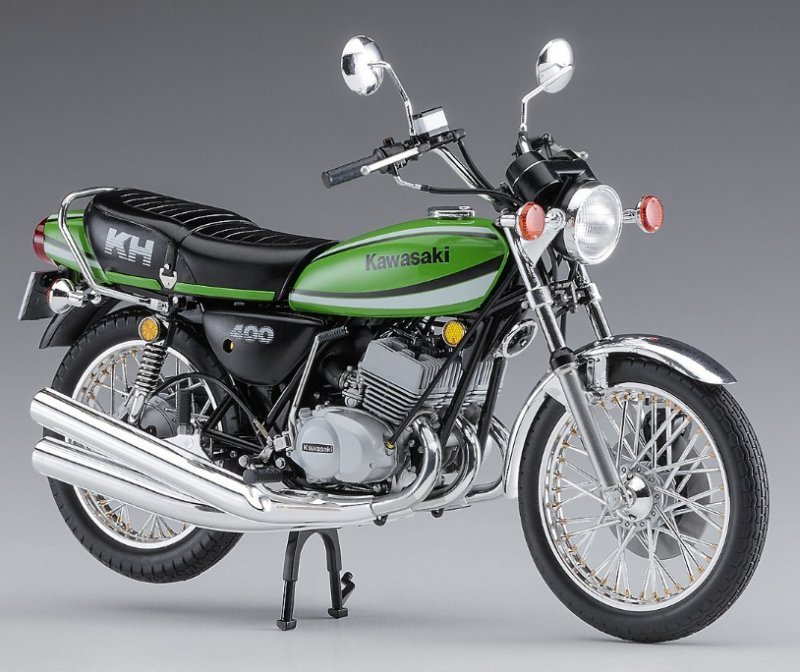 Hasegawa 1/12 Scale Kawasaki KH400-A7 1979 Plastic Model Motorcycle Kit 21506