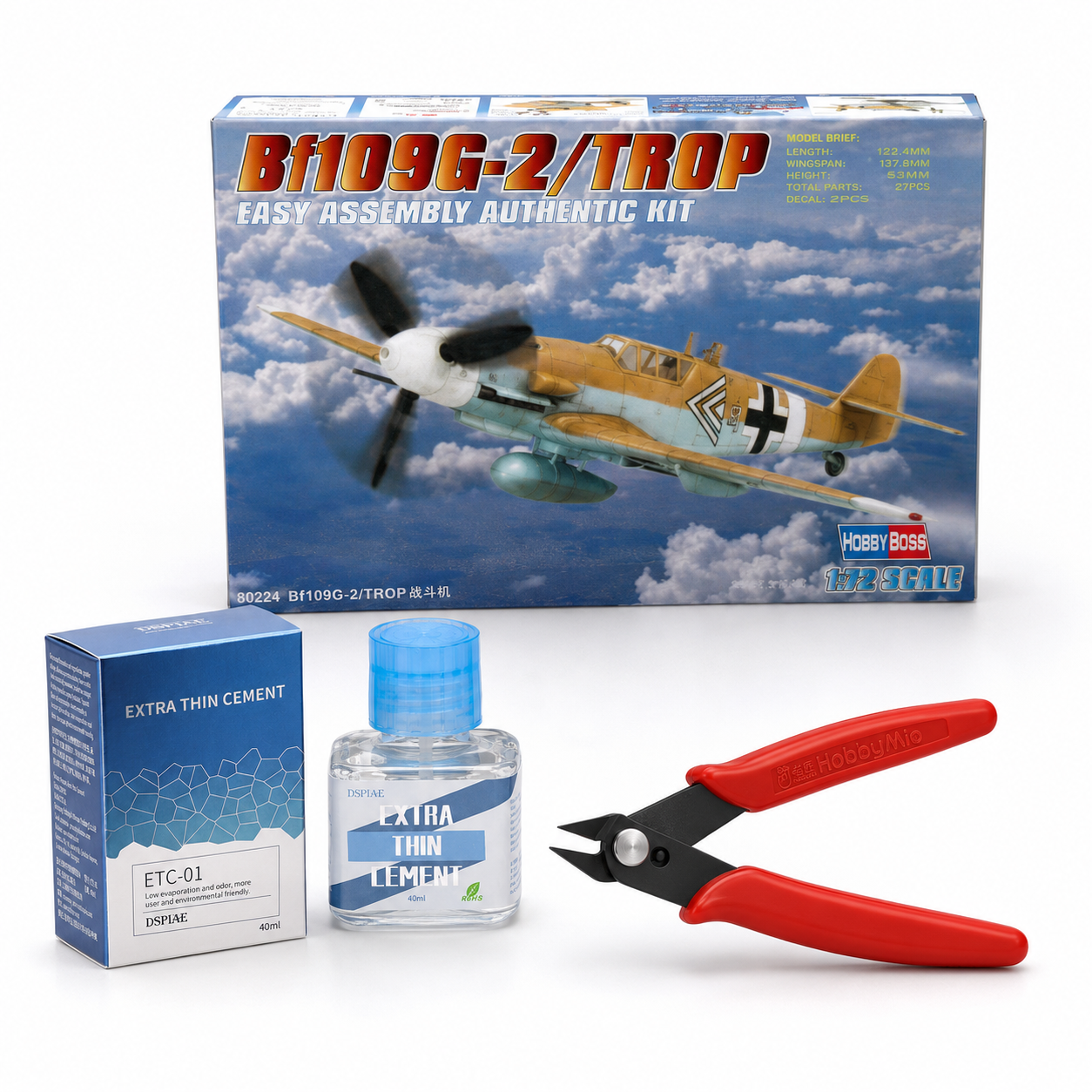 Bf 109G-2 Beginner Model Kit & Tool Set