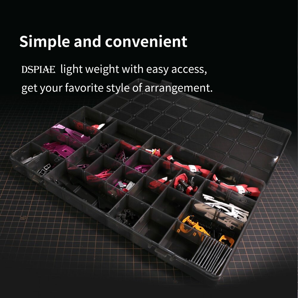 DSPIAE BOX-6 Storage Box 368×194×30mm Modular Organizer for Model Kits & Tools