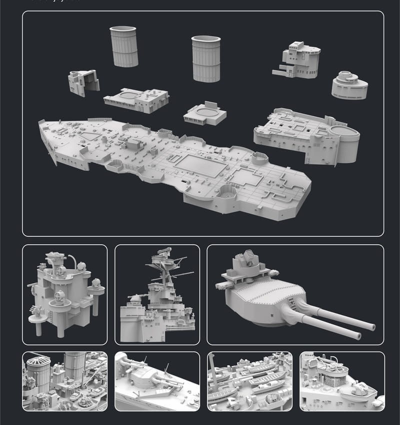 FlyHawk 1/700 Scale HMS Hood 1941 FH1160 Plastic Model Kit