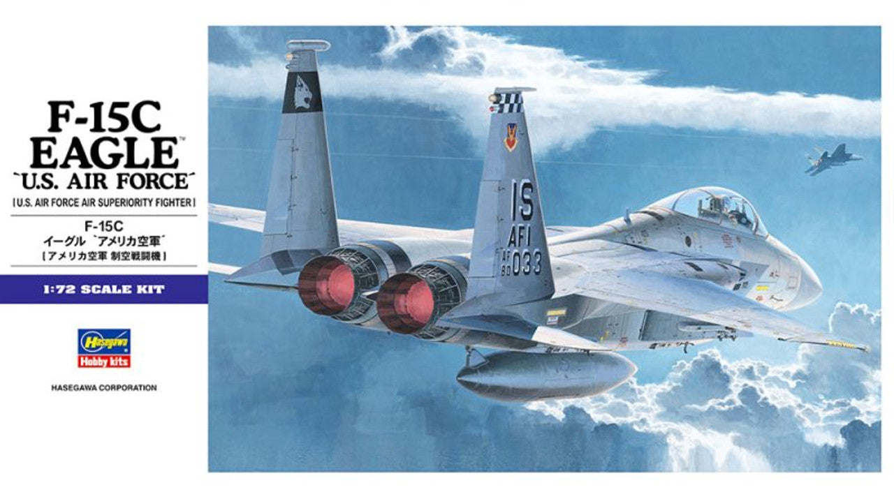 Hasegawa 1/72 F-15C Eagle USAF Fighter Jet Model Kit 00543