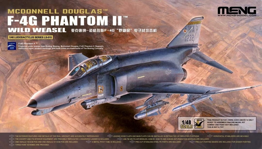 Meng Model 1/48 Scale McDonnell Douglas F-4G Phantom II Wild Weasel LS-015 Plastic Model Kit NZ Stock