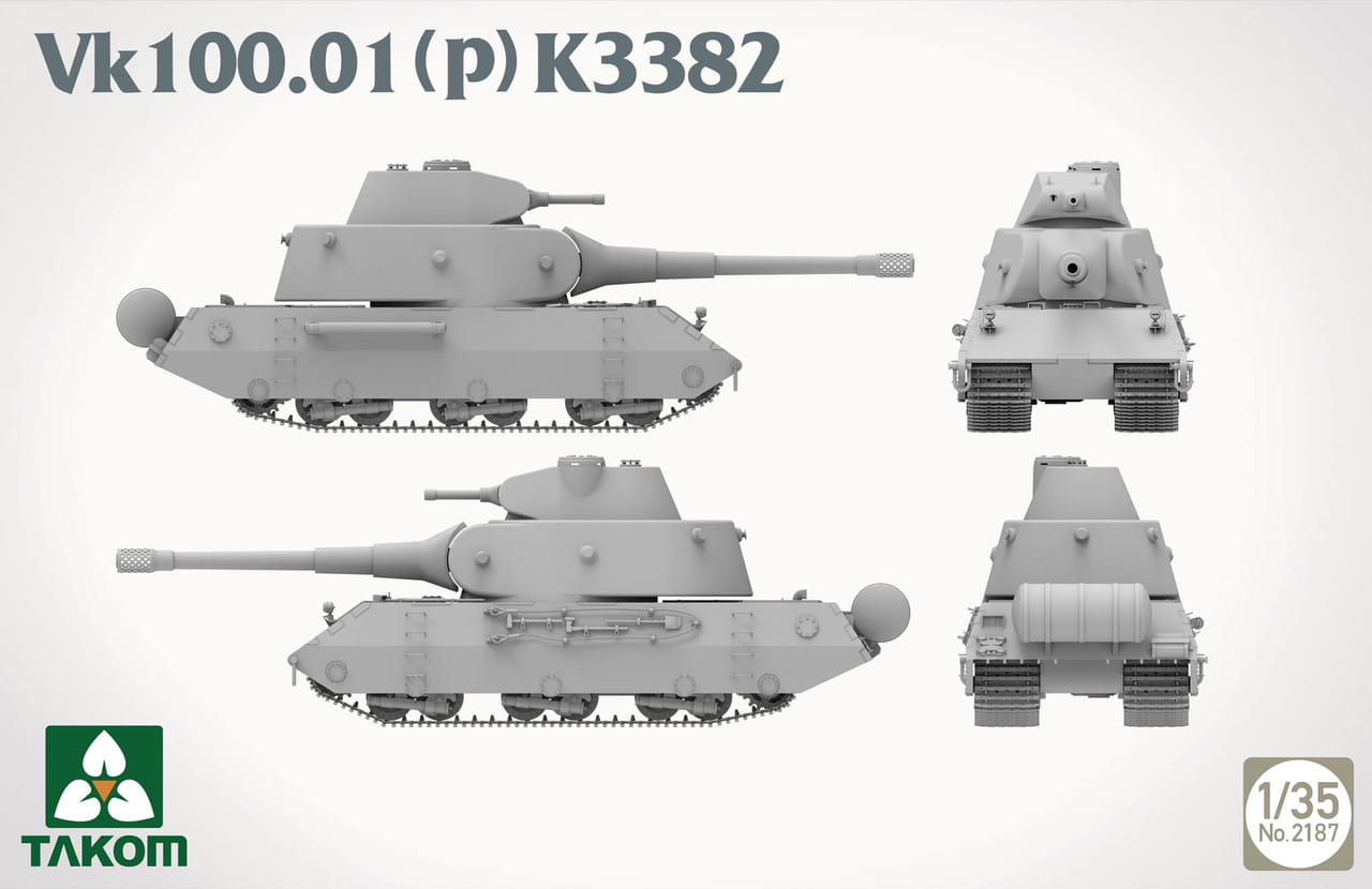 Takom 1/35 Scale VK 100.01 (P) K3382 German Heavy Tank WWII 2187 Plastic Model Kit