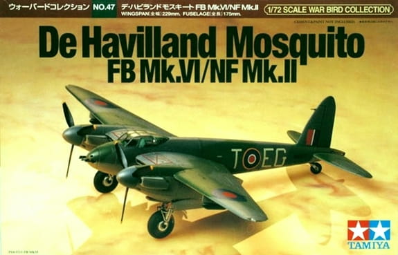 TAMIYA 1:72 scale Mosquito FB Mk.VI/NF Mk.II 60747 scale model kit