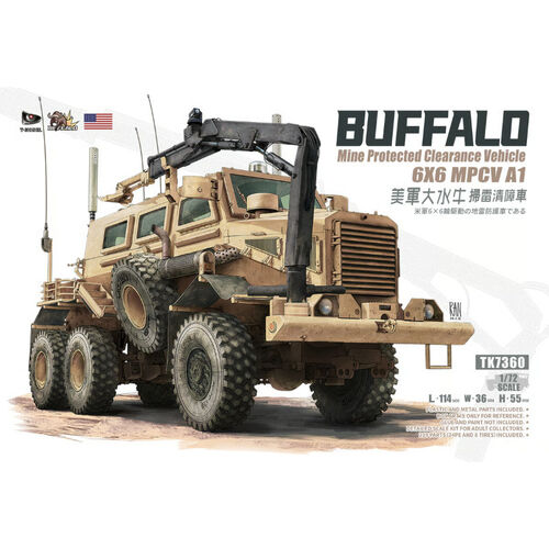 T-Model 1/72 U.S. Buffalo A1 6x6 MPCV TK7360 Mine Protected Vehicle Model Kit NZ Stock