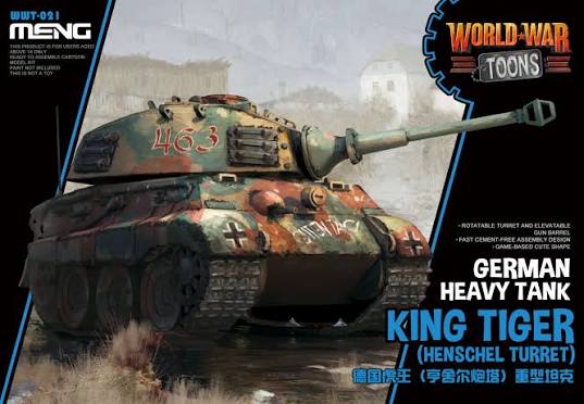 Meng Kids World War Toons King Tiger WWT-021 German Heavy Tank Model Kit NZ Stock